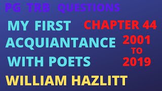 William Hazlitt's My first acquiantance with poets