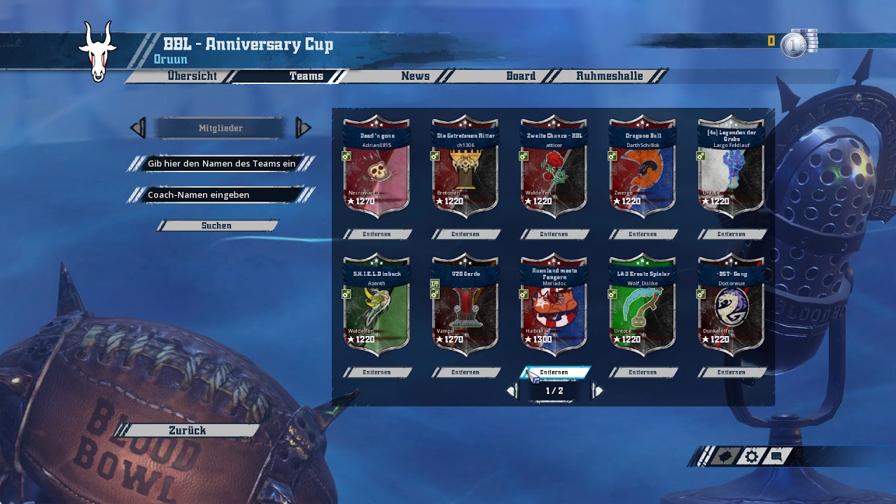 Blood Bull Liga - Der Anniversary Cup - Spieltag 1