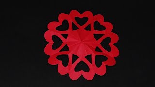 How to Make a Simple and Easy Paper Cutting Heart Flower | Mandala | Mothers Day Idea