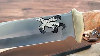 Eagle Talon Cover-Up Laser Engraving Over Hunting Knife Logo