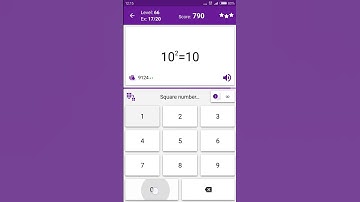 Math Tricks - Training mode - square numbers between 10 and 19 - level 066 (Number Keyboard)