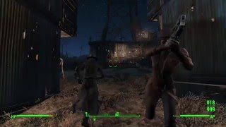 Fallout 4 (PS4) - Raiders vs Heavy Machinegun Turrets at Abernathy Farm