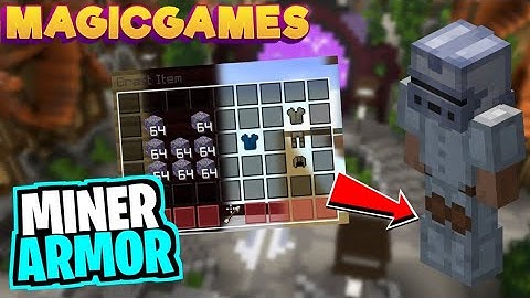 MAKING MINER ARMOR IN MINECRAFT MAGIC GAMES SKYBLOCK.