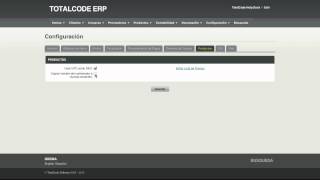 TotalCode ERP - Configuración - Inventario