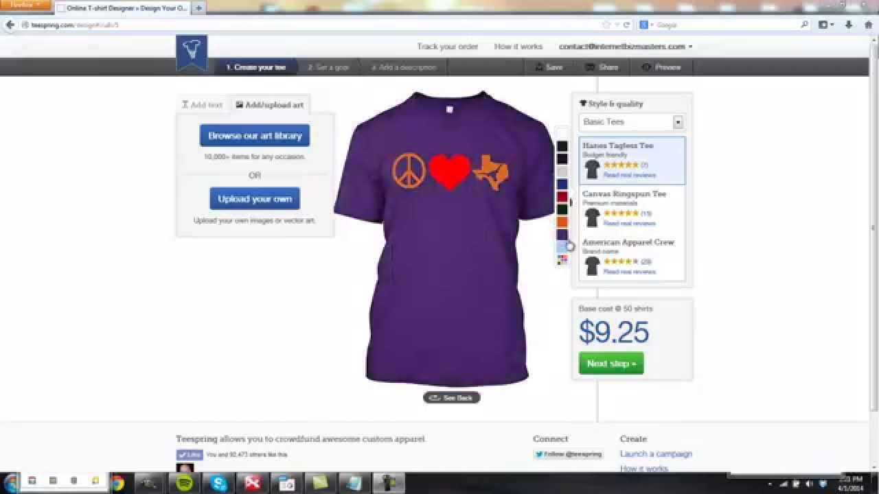 Tee Profit Punch - Shirt Settings