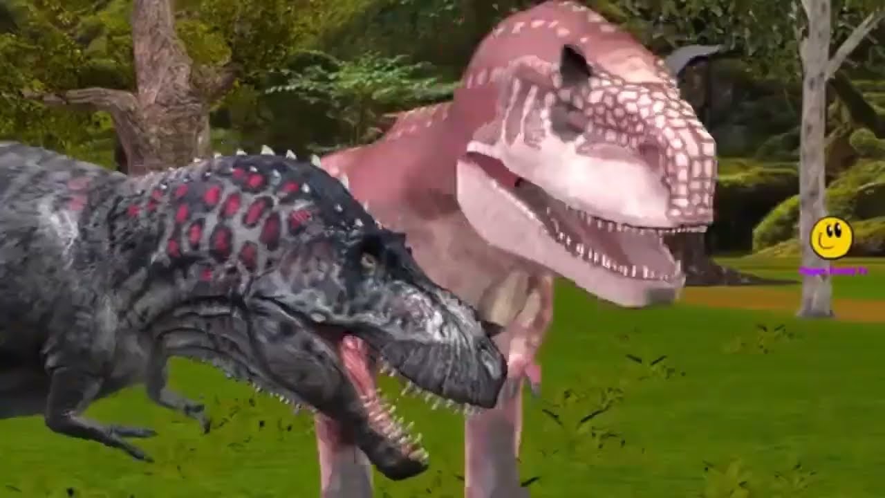 Dinosaur fighting battle cartoon movie (reuploaded)