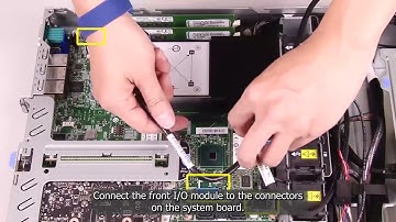 Lenovo ThinkSystem SR250 V3 installing a front I/O module 2.5-inch drive model