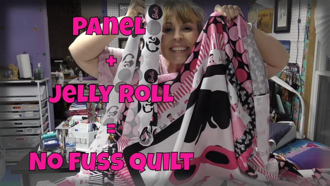 Быстрый и простой дизайн лоскутного одеяла с использованием тканевой панели и рулона желе — практ...