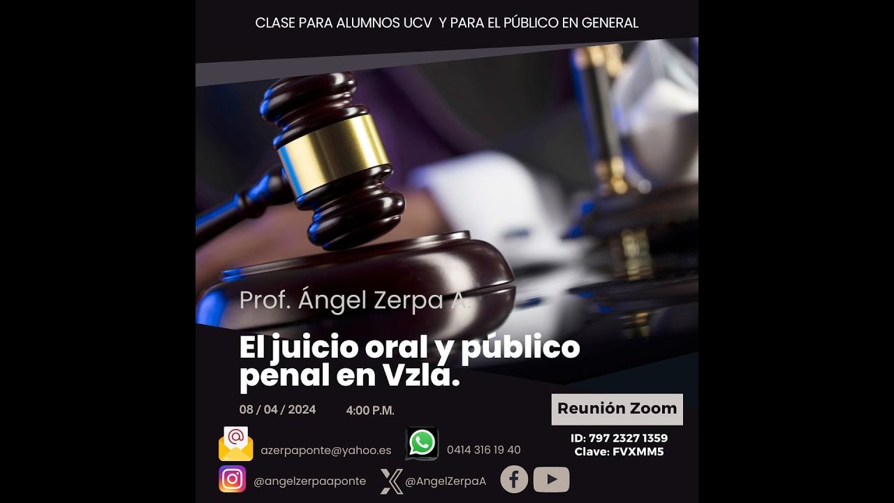Angel Zerpa A. El desarrollo del juicio oral y publico penal en Venezuela conforme al COPP y la CRBV