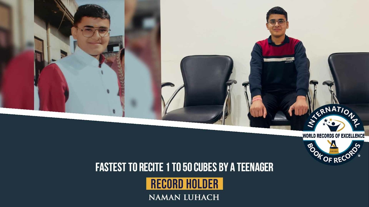 FASTEST TO RECITE 1 TO 50 CUBES BY A TEENAGER