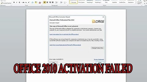 OFFICE 2010 ACTIVATION FREE