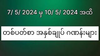 တစ်ပတ်စာ အနှစ်ချုပ် ဂဏန်းများ ...