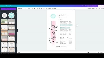 Tutorial for price list edit with Canva