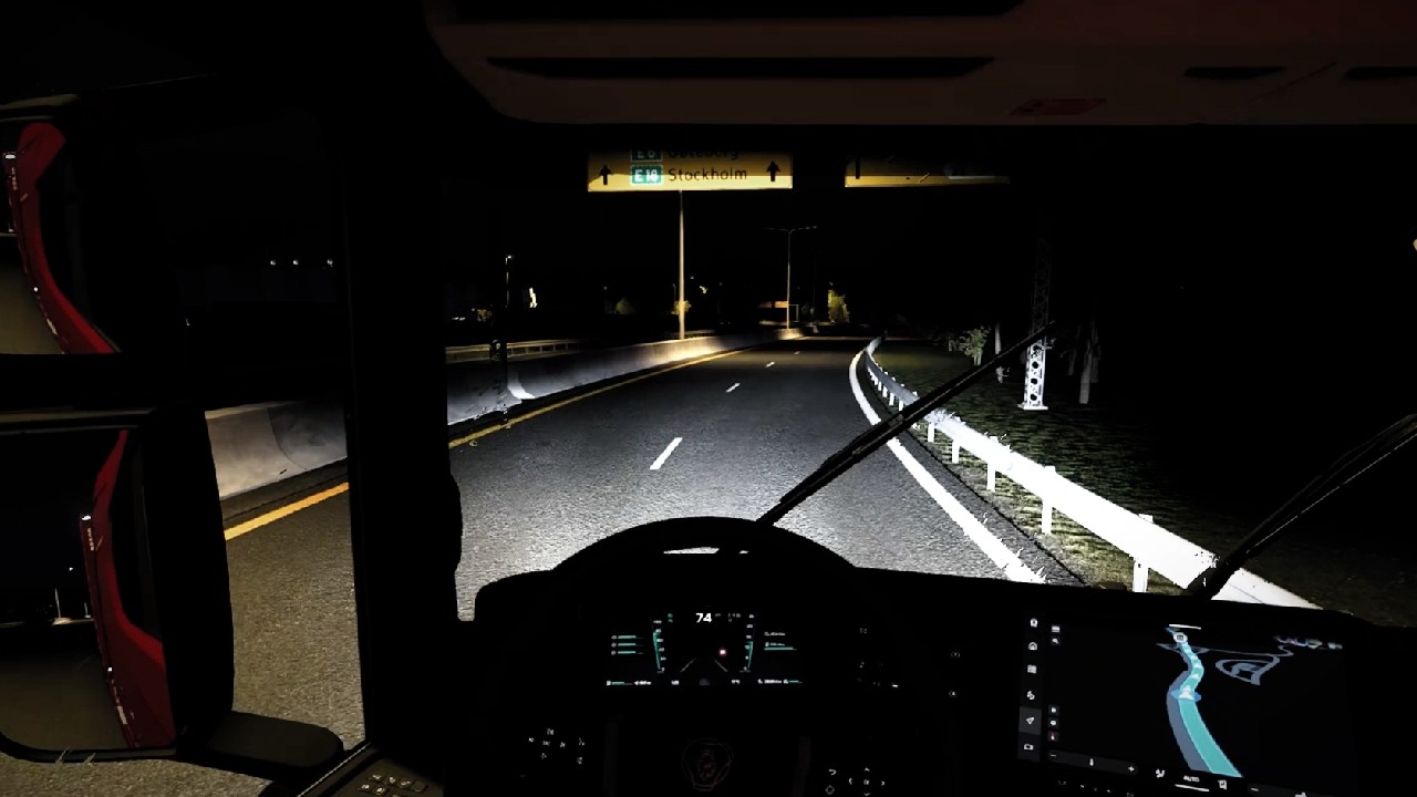 ETS2 Relaxing Night Drive 🌙 Oslo → Kapellskär | Rainy ASMR Trucking