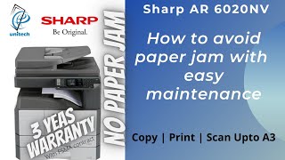 Paper jam problem fix in Sharp 6020NV |cleaning pickup rollers& remove paper jam.#sharp #copier