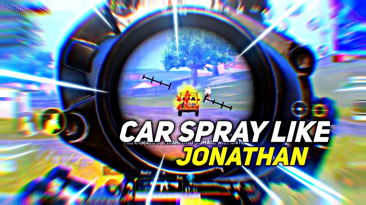 CAR SPRAY LIKE JONATHAN GAMING 🔥 BGMI MONTAGE 2 FINGER+GYROSCOPE