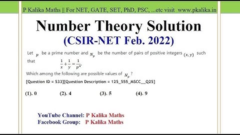CSIR NET Feb 2022- Number Theory Solution || Np= No. of pairs of positive integers (x,y), Que ID 533