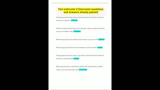 Fire instructor 2 final exam questions and answers already passed1513