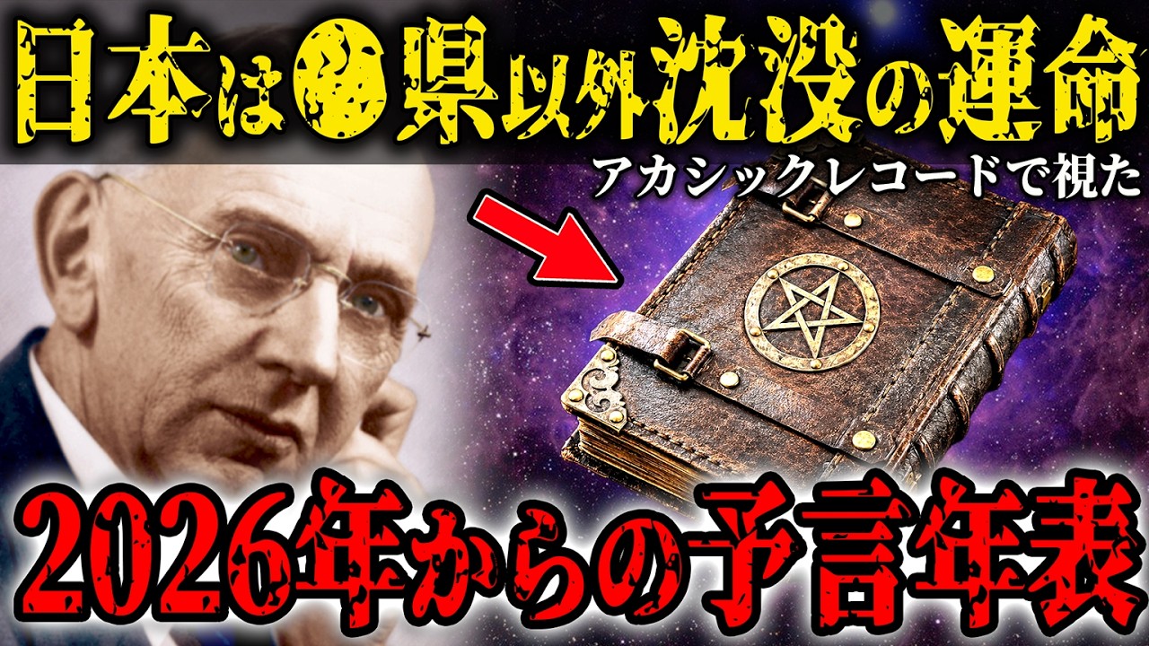 エドガー・ケイシーが暴露した2026年からの未来年表が恐ろしすぎる…アカシックレコードで視えた日本沈没の真相とは【都市伝説】