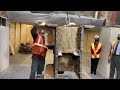 Removal of "head knockers"—the low-hanging beams—from Penn Station