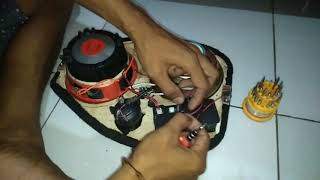 Cara Merakit Audio/Speaker di Motor Subwoofer AC+DC+karoke Speaker Bagasi MOTOR (penyambungan Kabel)