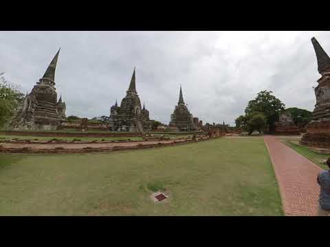 Walk around the old palace in Ayutthaya, Thailand