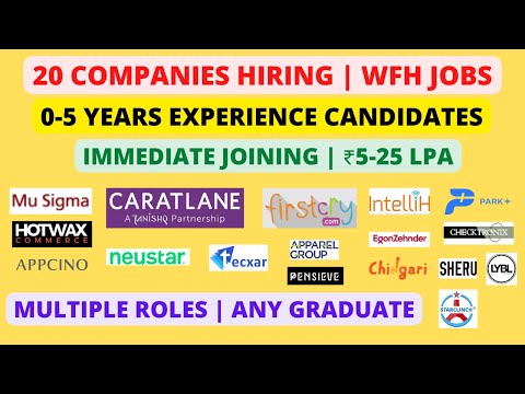 20 Companies Hiring | 0-5 Yrs Experienced | Multiple roles | ₹5-25Lpa