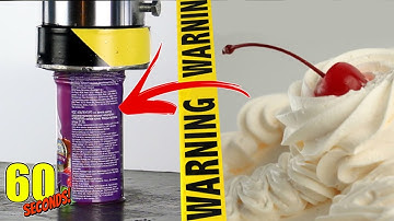 60 SECONDS Experiment - HYDRAULIC PRESS VS Whipped Сream | CRASH TEST