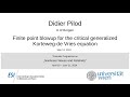 Didier pilod  finite point blowup for the critical generalized kortewegde vries equation