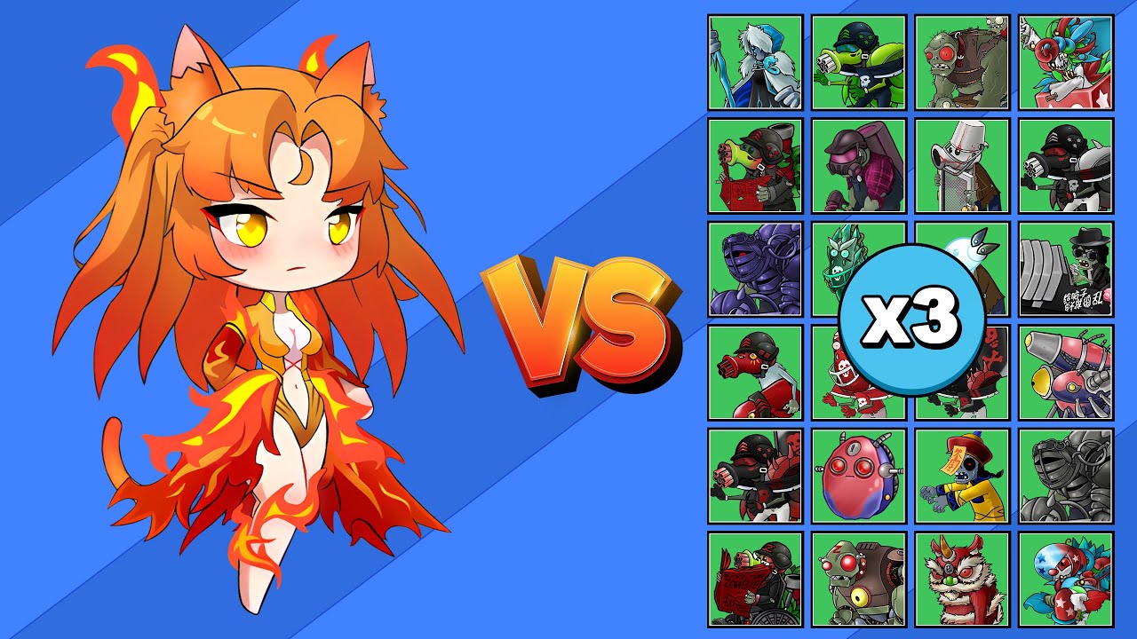 REINA CARMESÍ vs TODOS LOS ZOMBIS X3 | PvZ Fusion