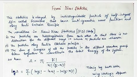 Fermi Dirac Statistics, Unit - 3 | Statistical Mechanics | Semester - 6 | B.Sc.(H) Physics, DU
