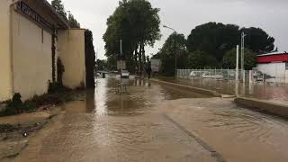 Inondations à Villeneuve-lès-Béziers dans l'Hérault le 23 octobre 2019