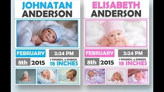 Baby Girl/Boy Announcement Card Template MS Word
