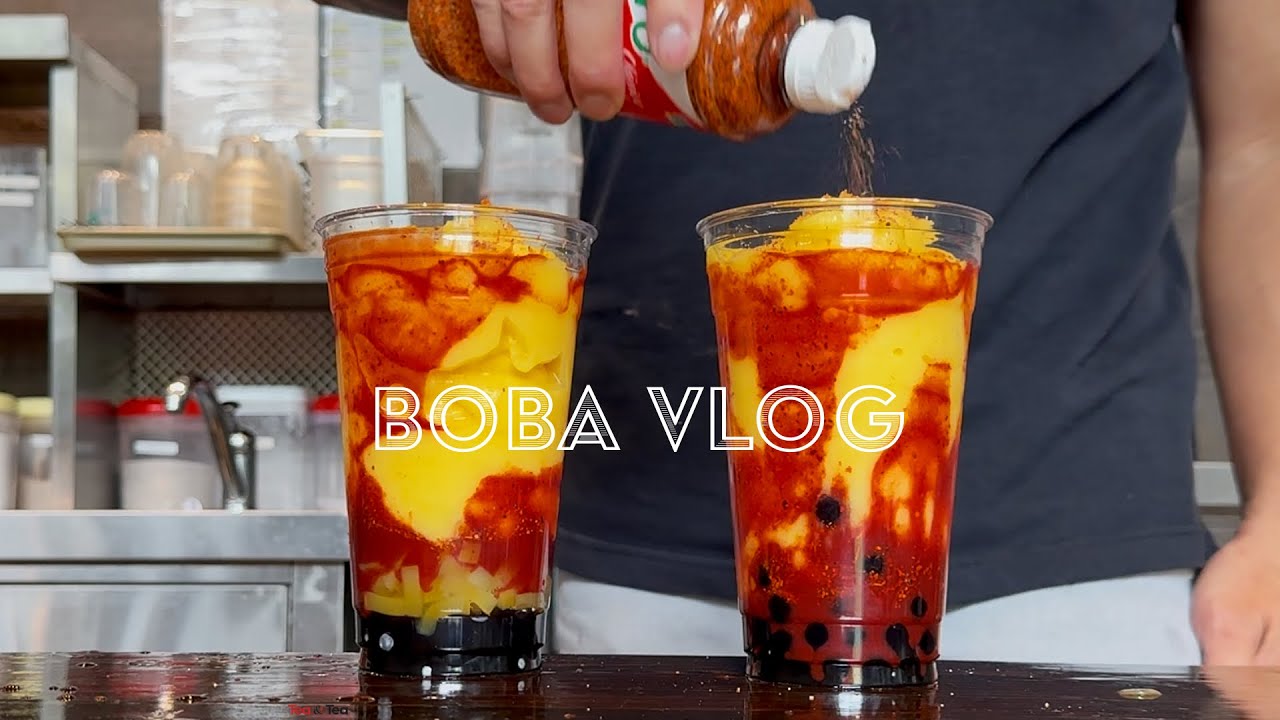 Working at Boba Shop and Making Bubble Tea Drinks. Boba Cafe Vlog ASMR 35