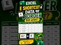 ⚡ Excel Shortcut Alert!Sirf ek shortcut se Excel data par border apply karein