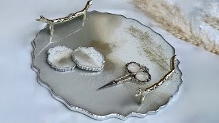 How To Make Epoxy Resin Engagement Tray ( Silver ) - DIY