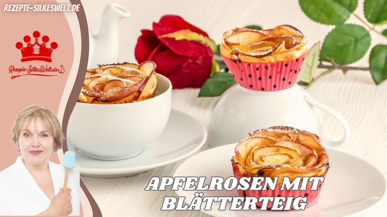 Apfelrosen im Blätterteig, so schnell gemacht #Silkeswelt #blätterteig