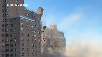 Cleanup underwy after explosion brings down chimney at Bronx apartment building