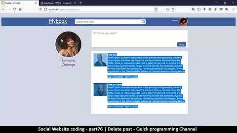 Social Website from scratch - Part 76 - Delete post | OOP PHP with MYSQL Database