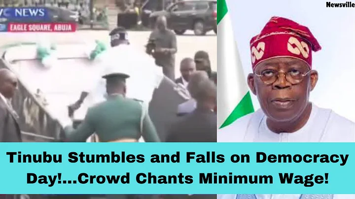 Tinubu Stumbles and Falls on Democracy Day!…Crowd Chants Minimum Wage!