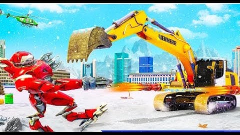 Snow Excavator Deer Robot Car Part-2 | Rescue City Excavator Deer Android GamePlay | By Game Crazy