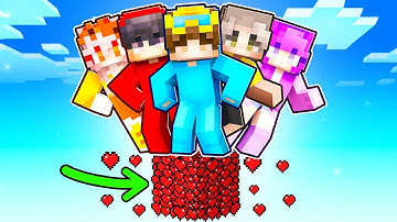 Minecraft But We’re On ONE HEART BLOCK!