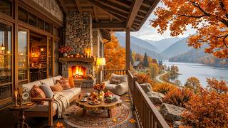 Calm September Autumn Morning With Soft Jazz 🍂 Elegant Jazz on a Lakeside Coffee Porch for Relaxing screenshot 5