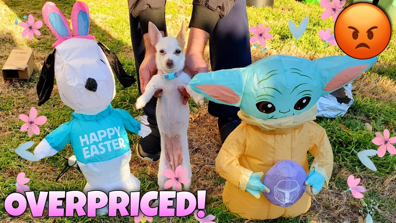 OVERPRICED Tiny Easter Inflatables Snoopy & Yoda Blow Ups 2022 ripoff