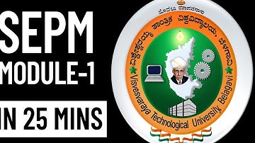 SEPM MODULE-1 IN 25 MINS 