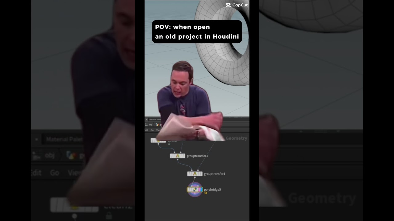 😂when openan old project in Houdini 