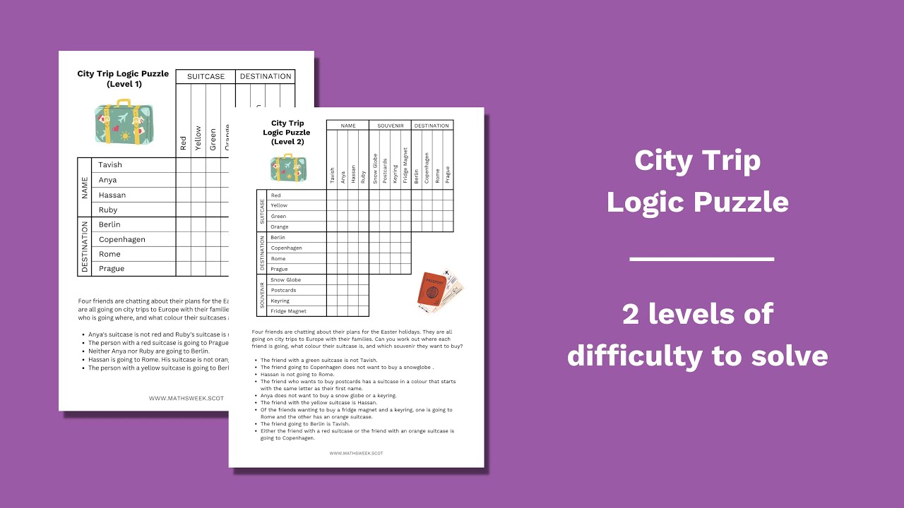 City Trip Logic Puzzle - YouTube