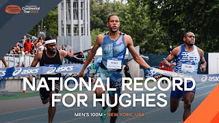 Zharnel Hughes sets new British record and world lead in New York | Continental Tour Gold 2023