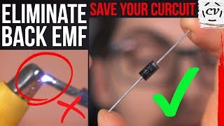 Flyback Diode Tutorial | Eliminate Back EMF (AKA Snubber Diode, Kickback Diode, Freewheeling Diode)