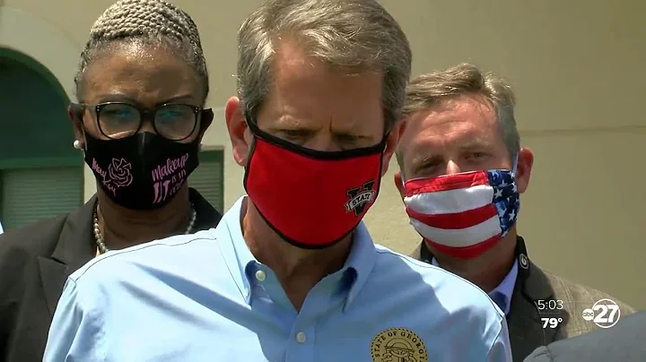 Gov. Brian Kemp tours Valdosta, encourages people  to use face masks